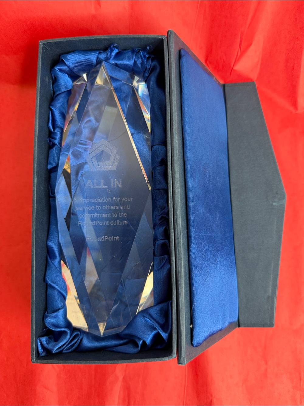 Faceted Crystal Award in Presentation Box - Clear